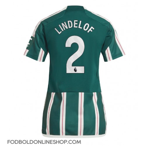 Manchester United Victor Lindelof #2 Udebanetrøje Dame 2023-24 Kortærmet